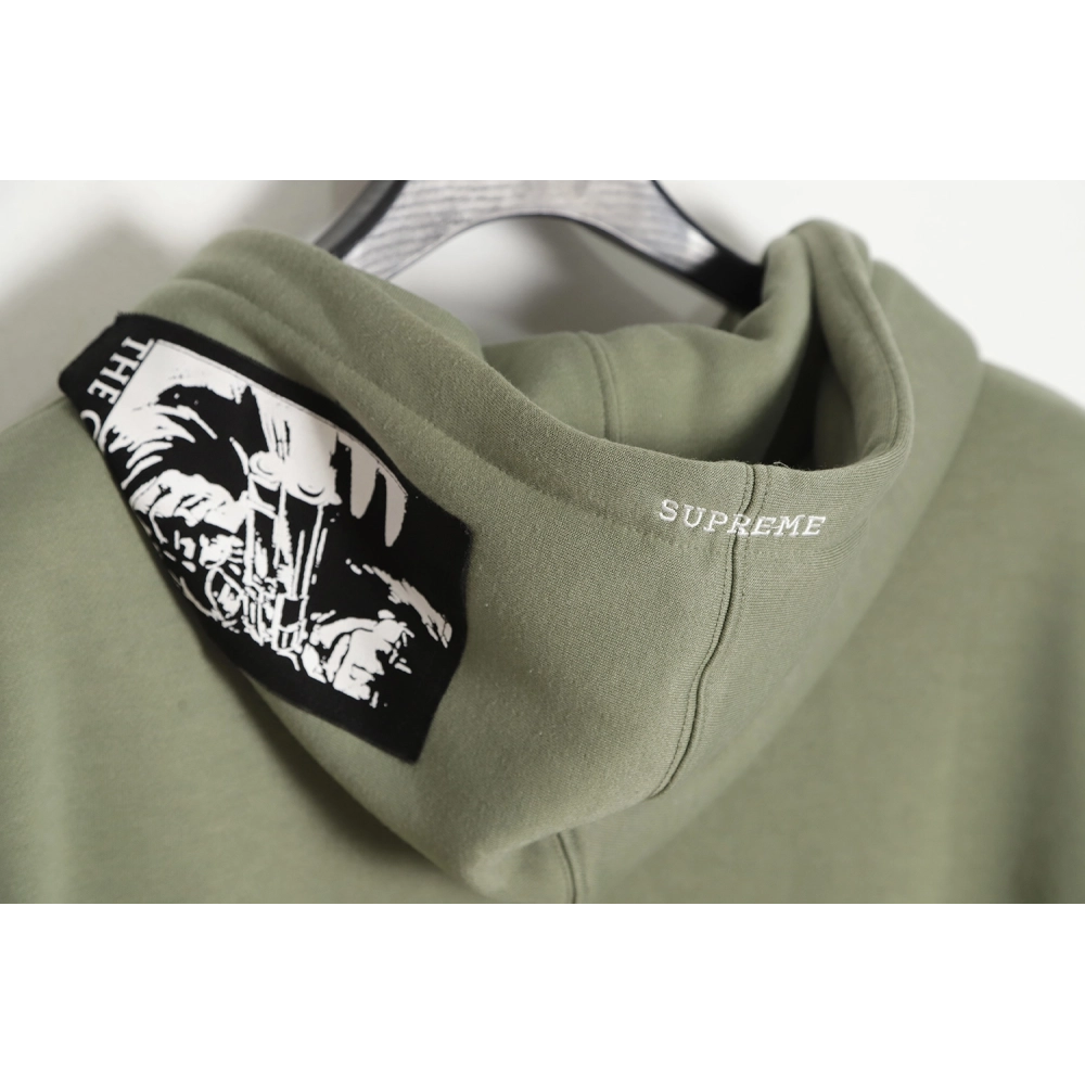 Supreme Week 4 x The Crow Zip Hooded Washed Brushed Sweatshirt,Supreme Hoodie,Hoodie,APPAREL