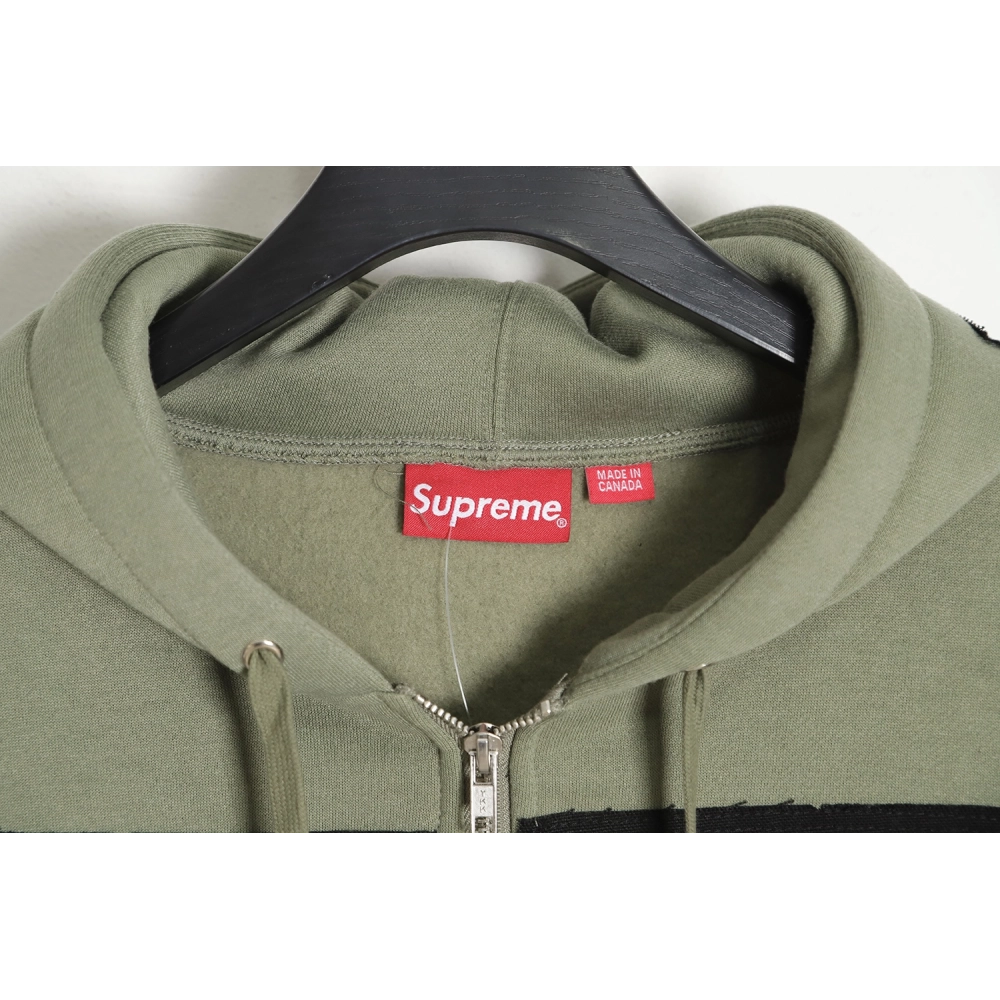 Supreme Week 4 x The Crow Zip Hooded Washed Brushed Sweatshirt,Supreme Hoodie,Hoodie,APPAREL