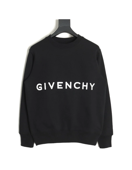 Givenchy round neck sweatshirt with front and back 3D embroidery,Givenchy Sweatshirt,Sweatshirt,APPAREL