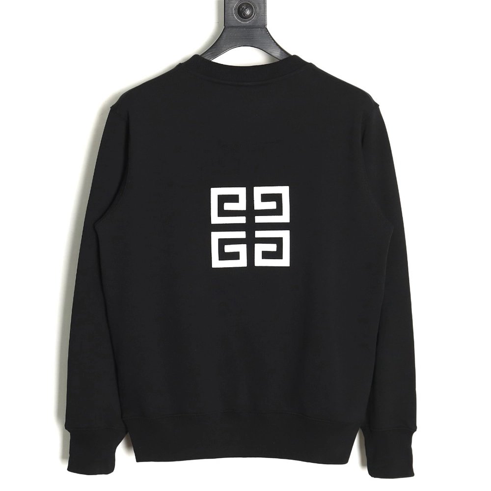 Givenchy round neck sweatshirt with front and back 3D embroidery,Givenchy Sweatshirt,Sweatshirt,APPAREL