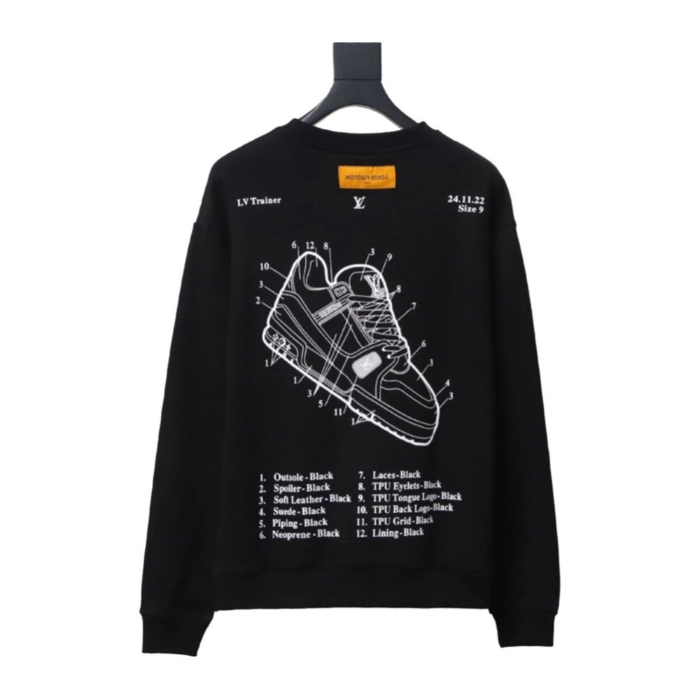 Louis Vuitton lettering shoe print crewneck sweatshirt,Louis Vuitton Sweatshirt,Sweatshirt,APPAREL