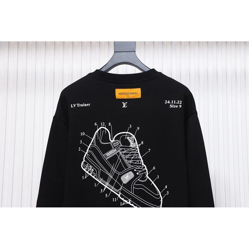 Louis Vuitton lettering shoe print crewneck sweatshirt,Louis Vuitton Sweatshirt,Sweatshirt,APPAREL