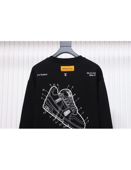 Louis Vuitton lettering shoe print crewneck sweatshirt,Louis Vuitton Sweatshirt,Sweatshirt,APPAREL