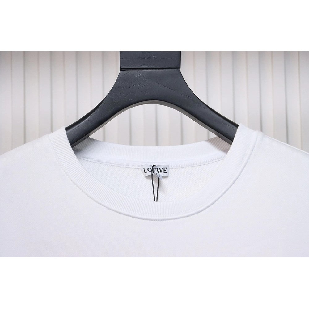 Loewe neon embroidery fluorescent pink crew neck sweatshirt TSK1,Loewe Sweatshirt,Sweatshirt,APPAREL