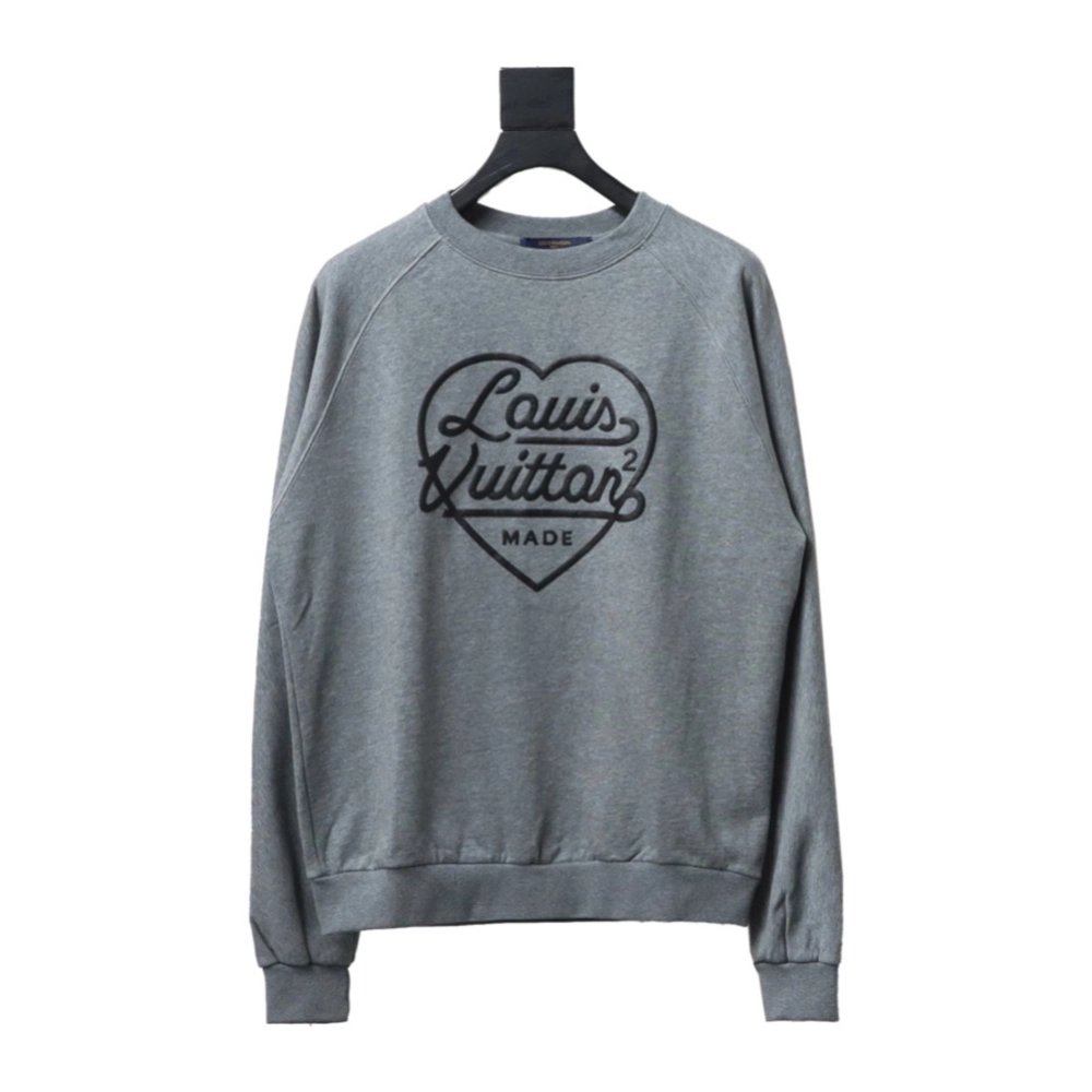 Louis Vuitton Nigo cobranded heart foam print round neck sweatshirt,Louis Vuitton Sweatshirt,Sweatshirt,APPAREL