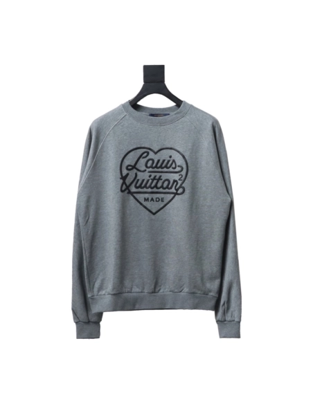 Louis Vuitton Nigo cobranded heart foam print round neck sweatshirt,Louis Vuitton Sweatshirt,Sweatshirt,APPAREL