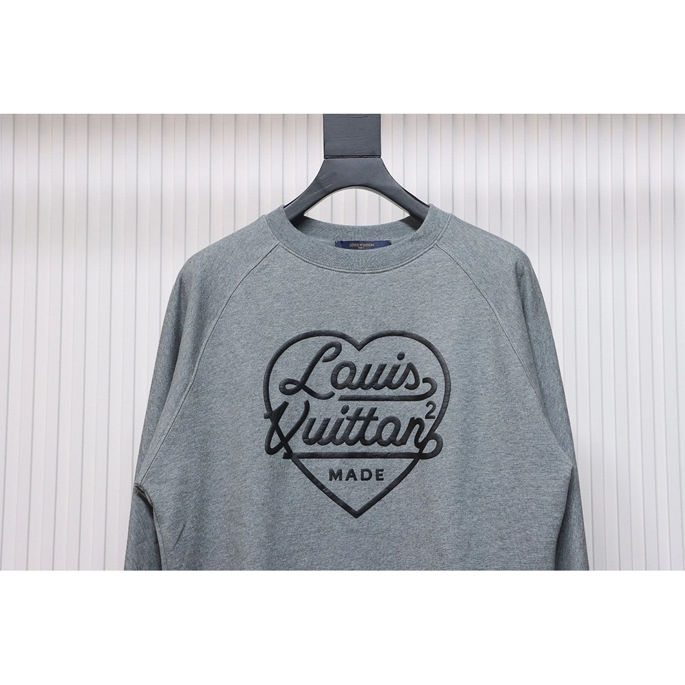 Louis Vuitton Nigo cobranded heart foam print round neck sweatshirt,Louis Vuitton Sweatshirt,Sweatshirt,APPAREL