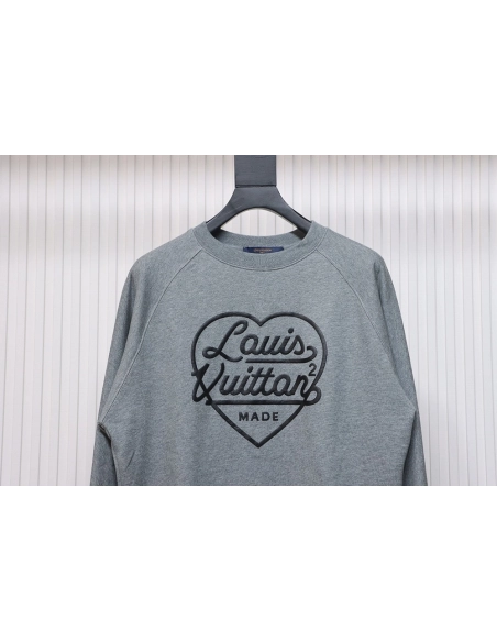 Louis Vuitton Nigo cobranded heart foam print round neck sweatshirt,Louis Vuitton Sweatshirt,Sweatshirt,APPAREL