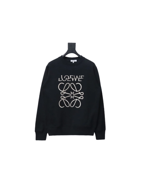 Loewe Displaced Logo 3D Embroidered Crew Neck Sweatshirt,Loewe Sweatshirt,Sweatshirt,APPAREL