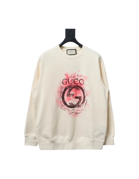 Gucci Ink Splash Double G Crew Neck Sweatshirt TSK1,Gucci Sweatshirt,Sweatshirt,APPAREL