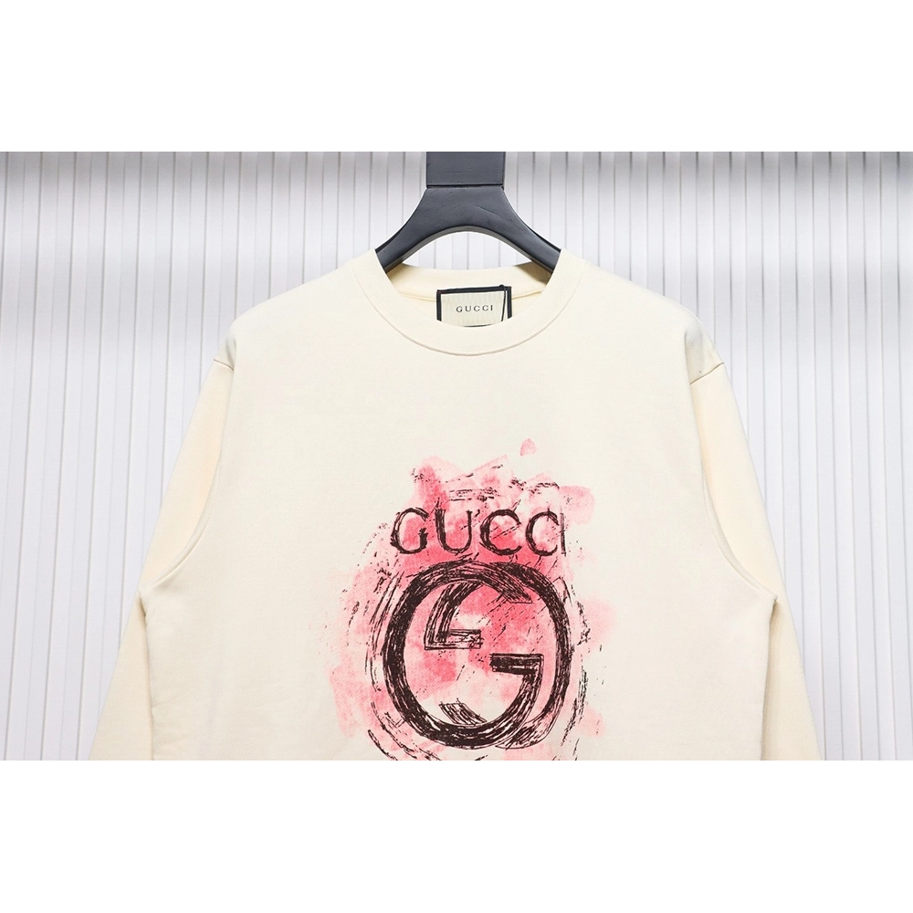 Gucci Ink Splash Double G Crew Neck Sweatshirt TSK1,Gucci Sweatshirt,Sweatshirt,APPAREL