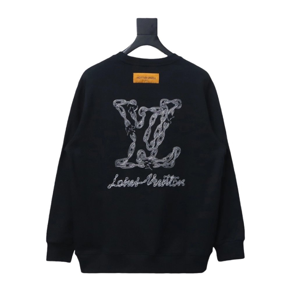 Louis Vuitton embroidered logo crew neck sweatshirt TSK1,Louis Vuitton Sweatshirt,Sweatshirt,APPAREL