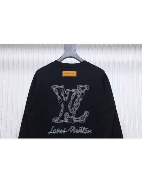 Louis Vuitton embroidered logo crew neck sweatshirt TSK1,Louis Vuitton Sweatshirt,Sweatshirt,APPAREL