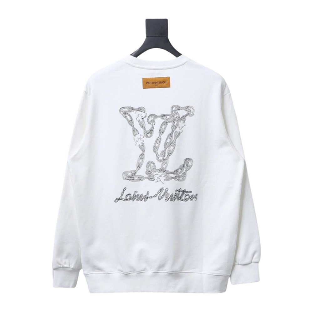Louis Vuitton embroidered logo crew neck sweatshirt,Louis Vuitton Sweatshirt,Sweatshirt,APPAREL
