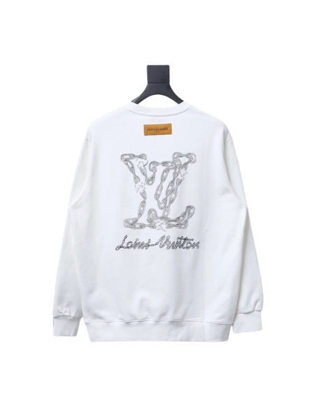 Louis Vuitton embroidered logo crew neck sweatshirt,Louis Vuitton Sweatshirt,Sweatshirt,APPAREL