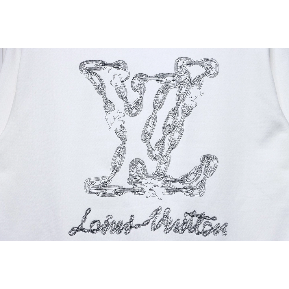 Louis Vuitton embroidered logo crew neck sweatshirt,Louis Vuitton Sweatshirt,Sweatshirt,APPAREL