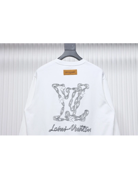 Louis Vuitton embroidered logo crew neck sweatshirt,Louis Vuitton Sweatshirt,Sweatshirt,APPAREL