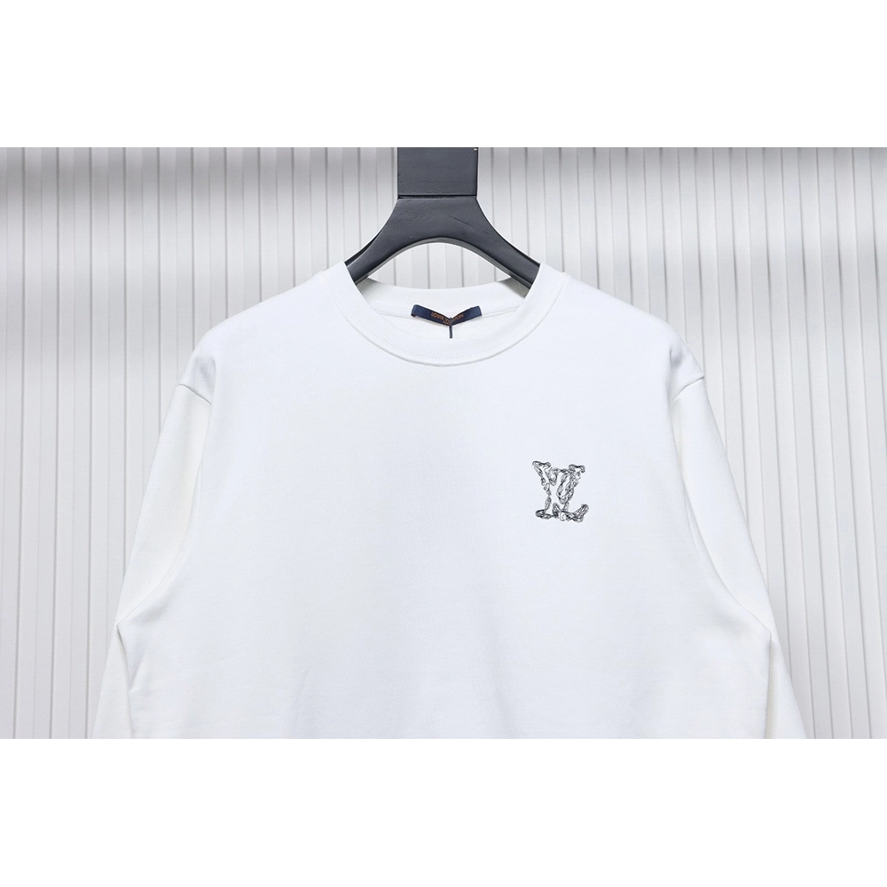 Louis Vuitton embroidered logo crew neck sweatshirt,Louis Vuitton Sweatshirt,Sweatshirt,APPAREL