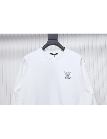 Louis Vuitton embroidered logo crew neck sweatshirt,Louis Vuitton Sweatshirt,Sweatshirt,APPAREL