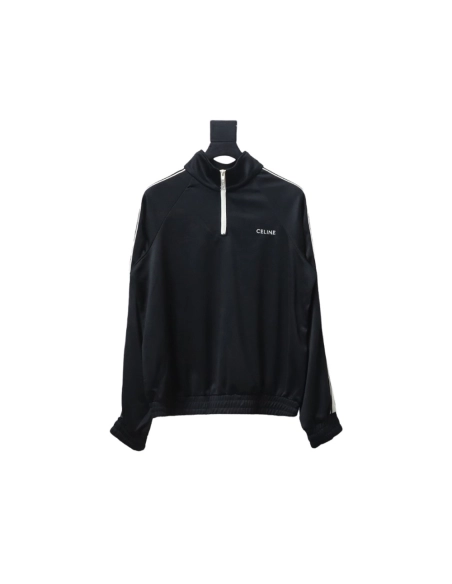 Celine lettering embroidered halfzip sweatshirt,Celine Sweatshirt,Sweatshirt,APPAREL