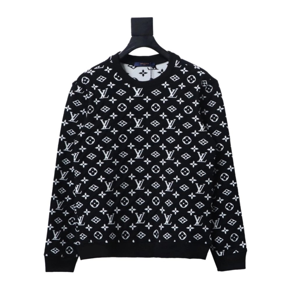 Louis Vuitton all over LOGO jacquard crew neck sweatshirt,Louis Vuitton Sweatshirt,Sweatshirt,APPAREL