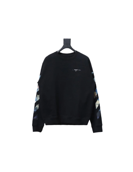 Off white oil painting print crew neck sweatshirt TSK1,Off White Sweatshirt,Sweatshirt,APPAREL