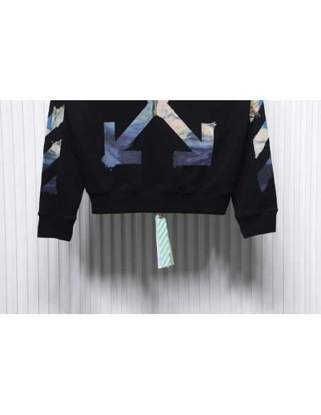 Off white oil painting print crew neck sweatshirt TSK1,Off White Sweatshirt,Sweatshirt,APPAREL