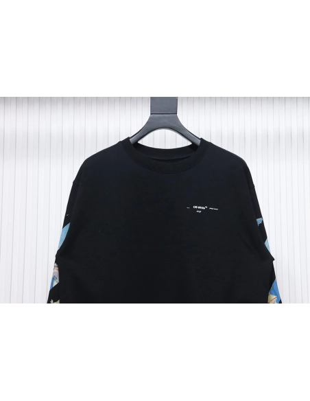 Off white oil painting print crew neck sweatshirt TSK1,Off White Sweatshirt,Sweatshirt,APPAREL
