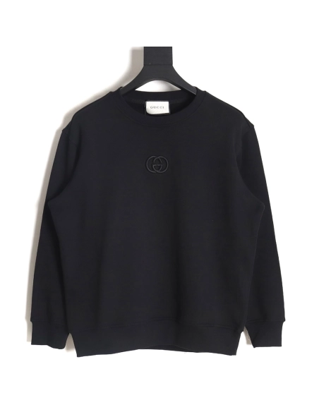 Gucci logo embroidered crew neck sweatshirt TSK1,Gucci Sweatshirt,Sweatshirt,APPAREL