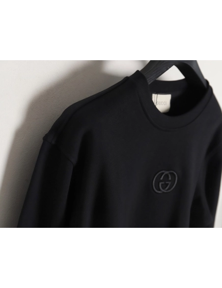 Gucci logo embroidered crew neck sweatshirt TSK1,Gucci Sweatshirt,Sweatshirt,APPAREL