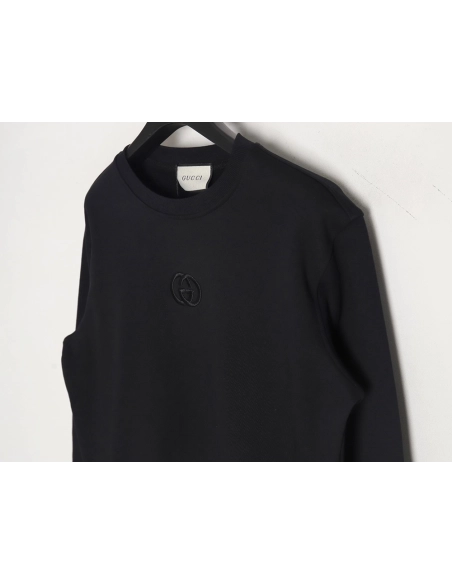 Gucci logo embroidered crew neck sweatshirt TSK1,Gucci Sweatshirt,Sweatshirt,APPAREL