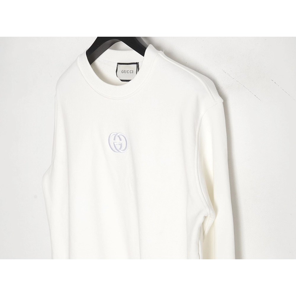 Gucci logo embroidered crew neck sweatshirt,Gucci Sweatshirt,Sweatshirt,APPAREL