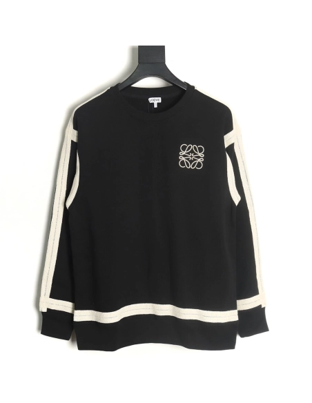 Loewe Colorblock Braided Ribbon Embroidered Crew Neck Sweatshirt,Loewe Sweatshirt,Sweatshirt,APPAREL