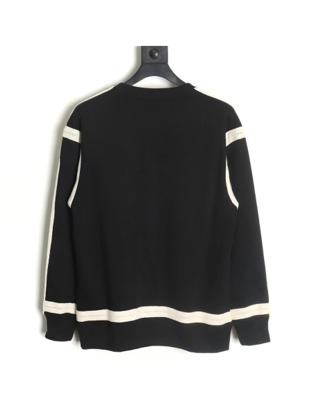 Loewe Colorblock Braided Ribbon Embroidered Crew Neck Sweatshirt,Loewe Sweatshirt,Sweatshirt,APPAREL