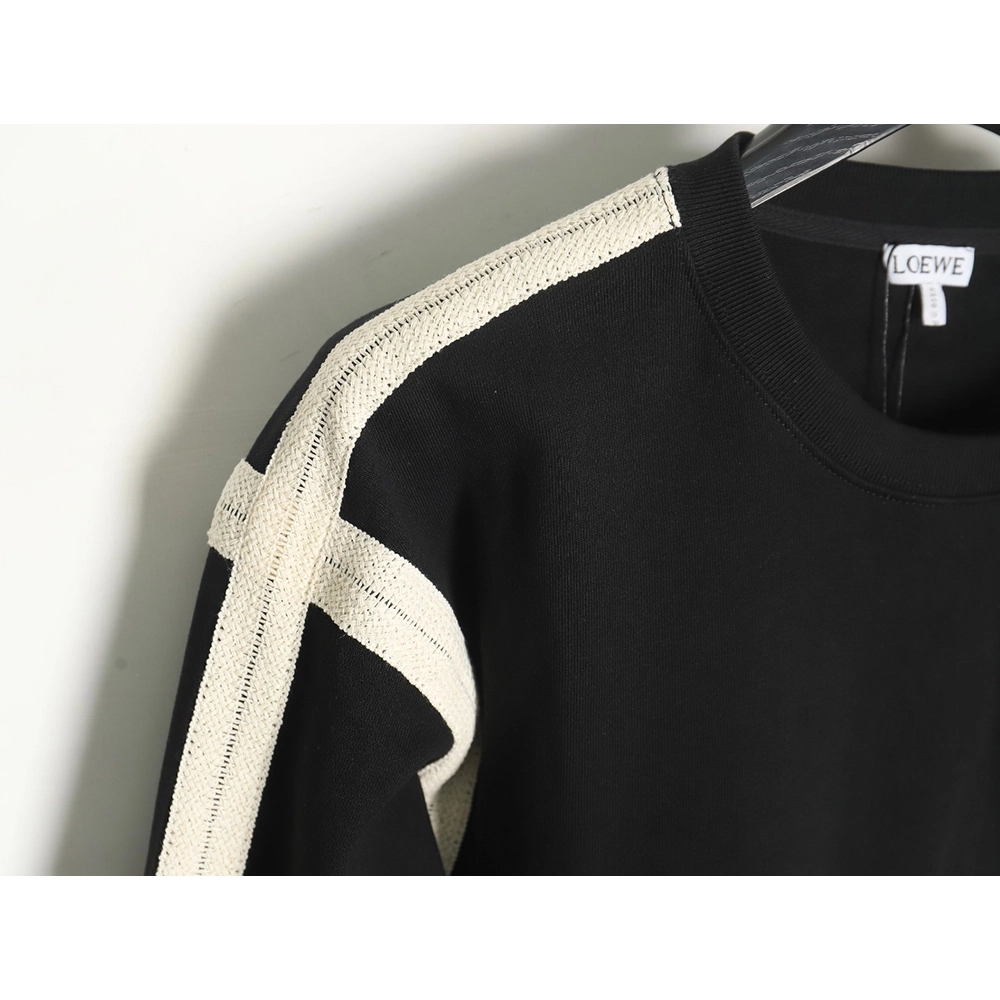 Loewe Colorblock Braided Ribbon Embroidered Crew Neck Sweatshirt,Loewe Sweatshirt,Sweatshirt,APPAREL