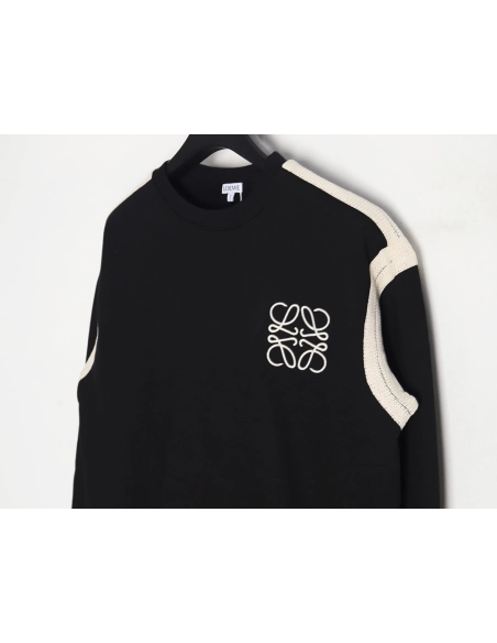 Loewe Colorblock Braided Ribbon Embroidered Crew Neck Sweatshirt,Loewe Sweatshirt,Sweatshirt,APPAREL