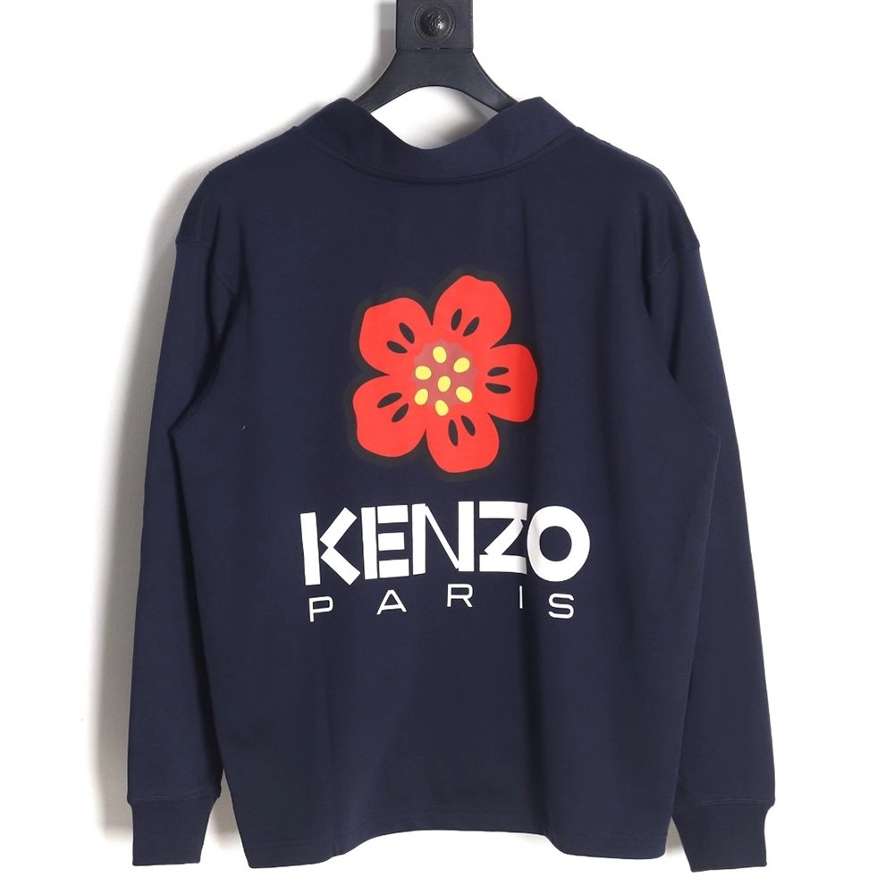 Kenzo Begonia flower print sweatshirt cardigan,Kenzo Sweatshirt,Sweatshirt,APPAREL