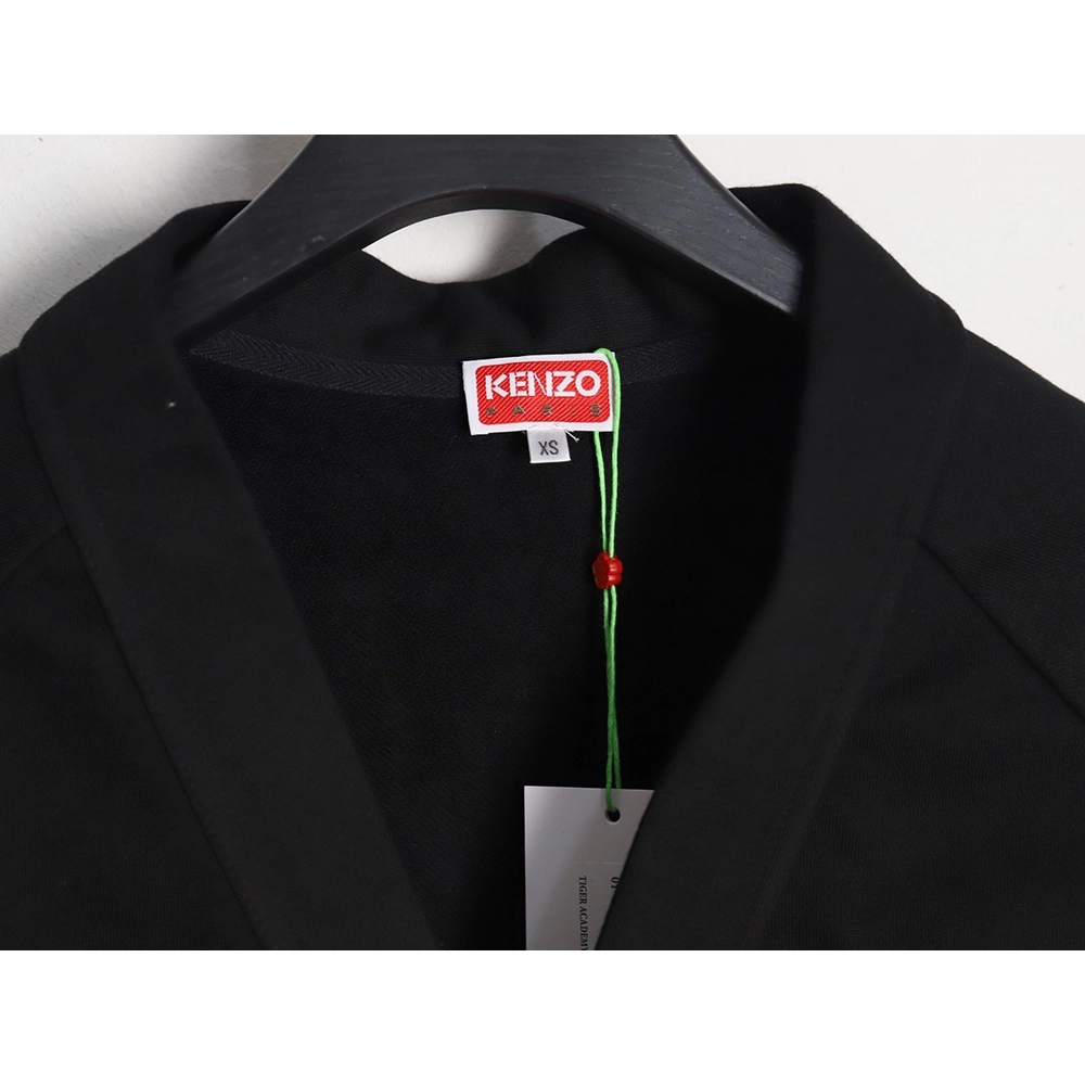 Kenzo Tiger and Flower Flocked Sweatshirt Cardigan,Kenzo Sweatshirt,Sweatshirt,APPAREL