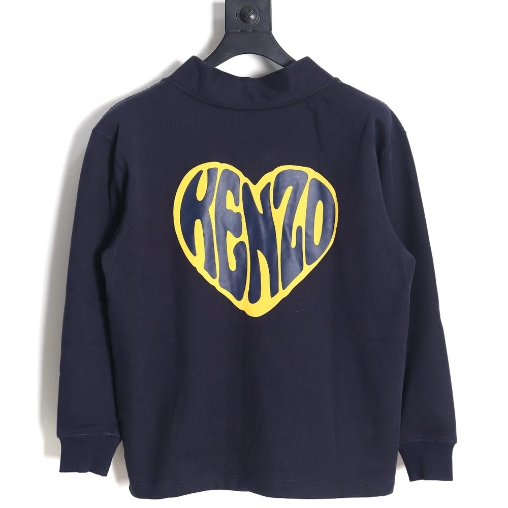 Kenzo Big Heart Sweatshirt Cardigan,Kenzo Sweatshirt,Sweatshirt,APPAREL