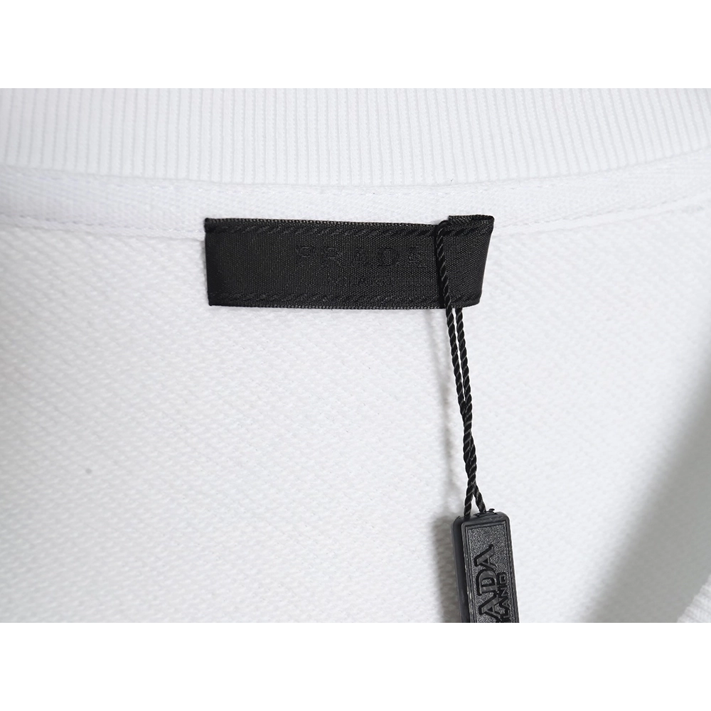 Prada Triangle Logo Single Sleeve Round Neck Sweatshirt,Prada Sweatshirt,Sweatshirt,APPAREL