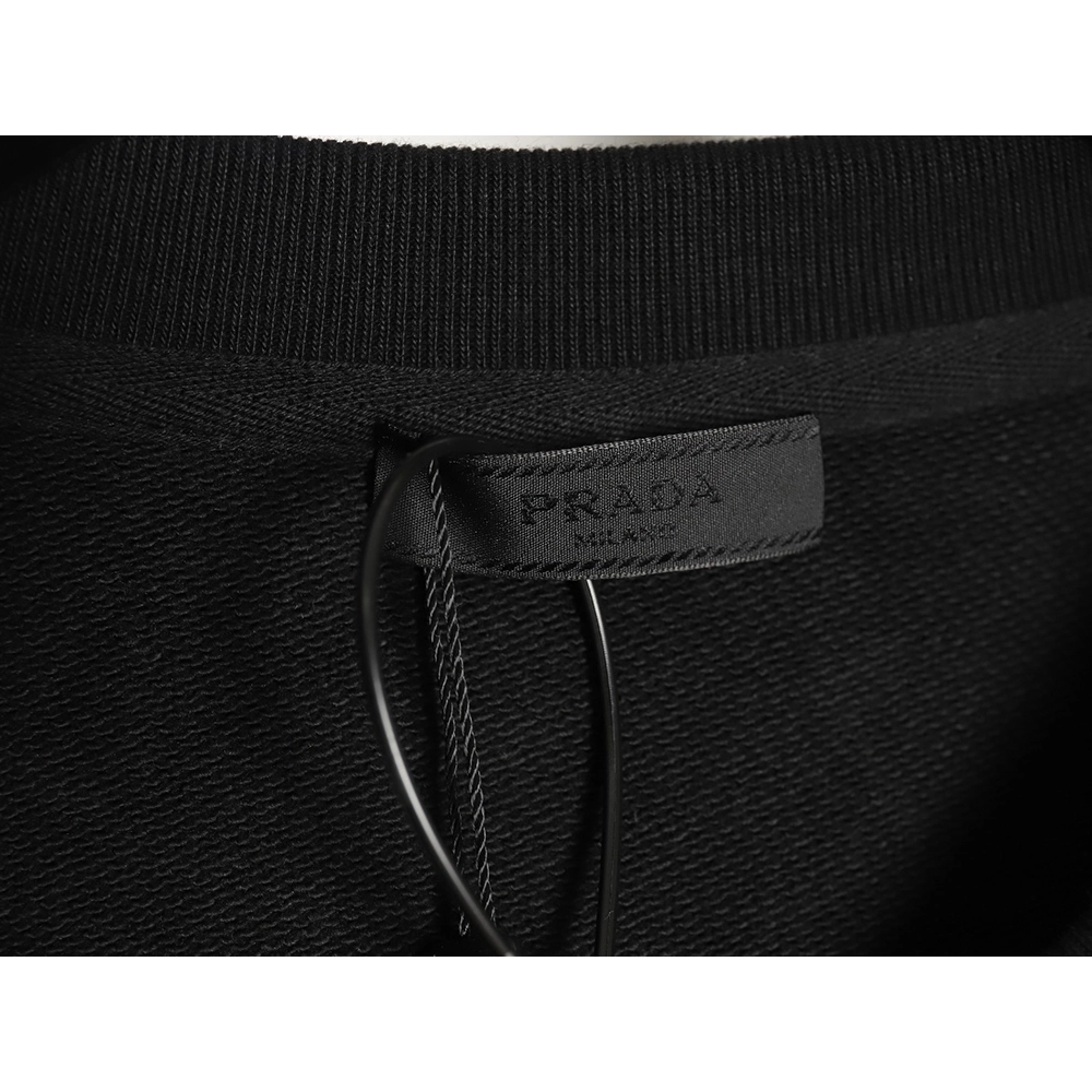 Prada triangle logo collar lettering round neck sweatshirt TSK1,Prada Sweatshirt,Sweatshirt,APPAREL