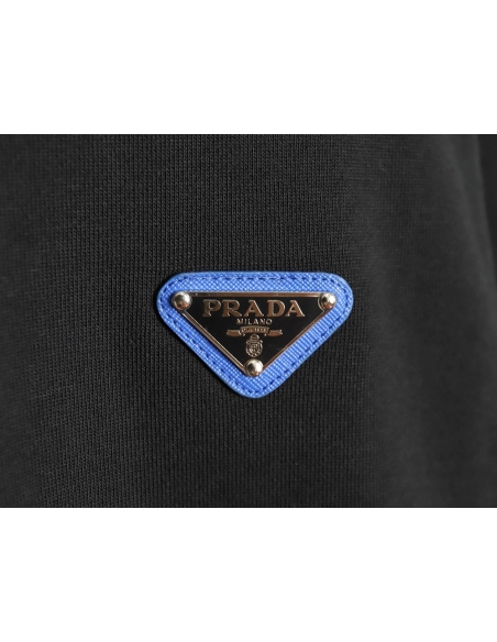 Prada triangle logo collar lettering round neck sweatshirt TSK1,Prada Sweatshirt,Sweatshirt,APPAREL