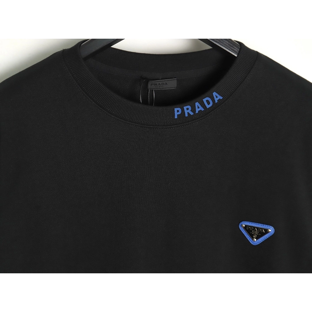 Prada triangle logo collar lettering round neck sweatshirt TSK1,Prada Sweatshirt,Sweatshirt,APPAREL