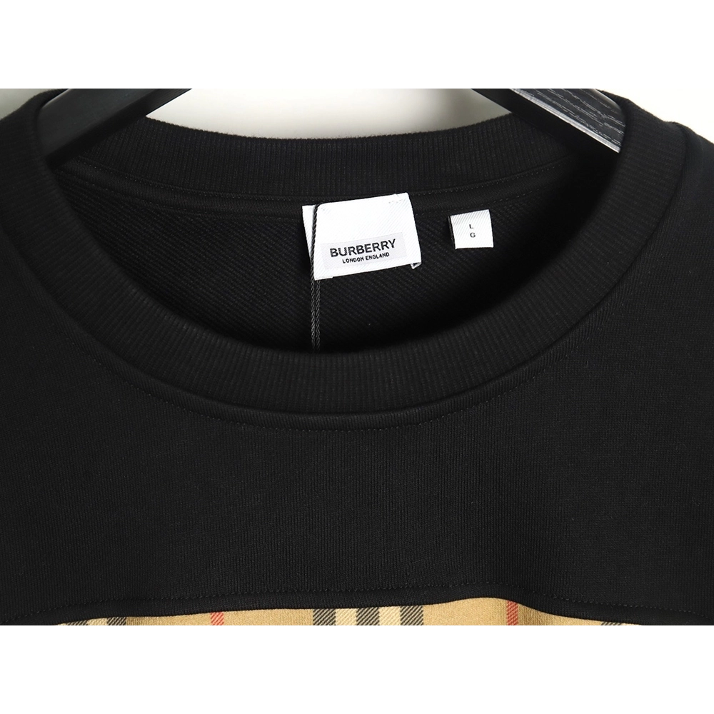 Burberry Check Web Chest Crew Neck Sweatshirt,Burberry Sweatshirt,Sweatshirt,APPAREL