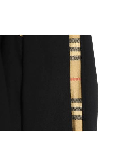 Burberry Check Web Chest Crew Neck Sweatshirt,Burberry Sweatshirt,Sweatshirt,APPAREL