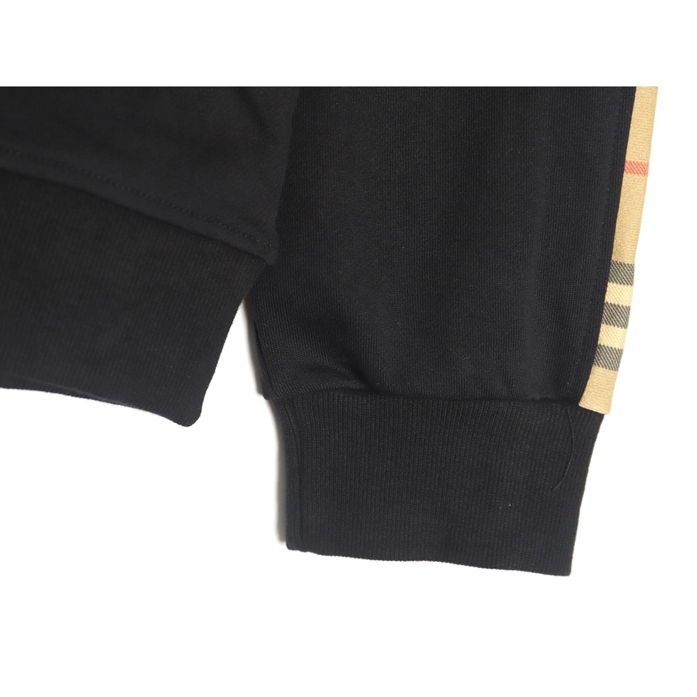 Burberry Check Web Chest Crew Neck Sweatshirt,Burberry Sweatshirt,Sweatshirt,APPAREL