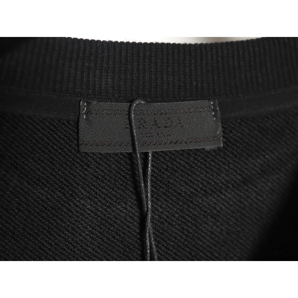 Prada Triangle Logo Crewneck Sweatshirt TSK1,Prada Sweatshirt,Sweatshirt,APPAREL