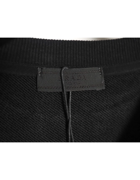 Prada Triangle Logo Crewneck Sweatshirt TSK1,Prada Sweatshirt,Sweatshirt,APPAREL