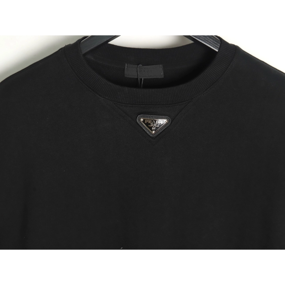 Prada Triangle Logo Crewneck Sweatshirt TSK1,Prada Sweatshirt,Sweatshirt,APPAREL