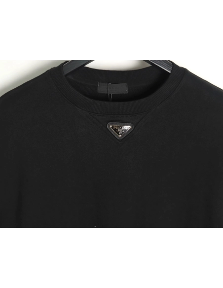 Prada Triangle Logo Crewneck Sweatshirt TSK1,Prada Sweatshirt,Sweatshirt,APPAREL